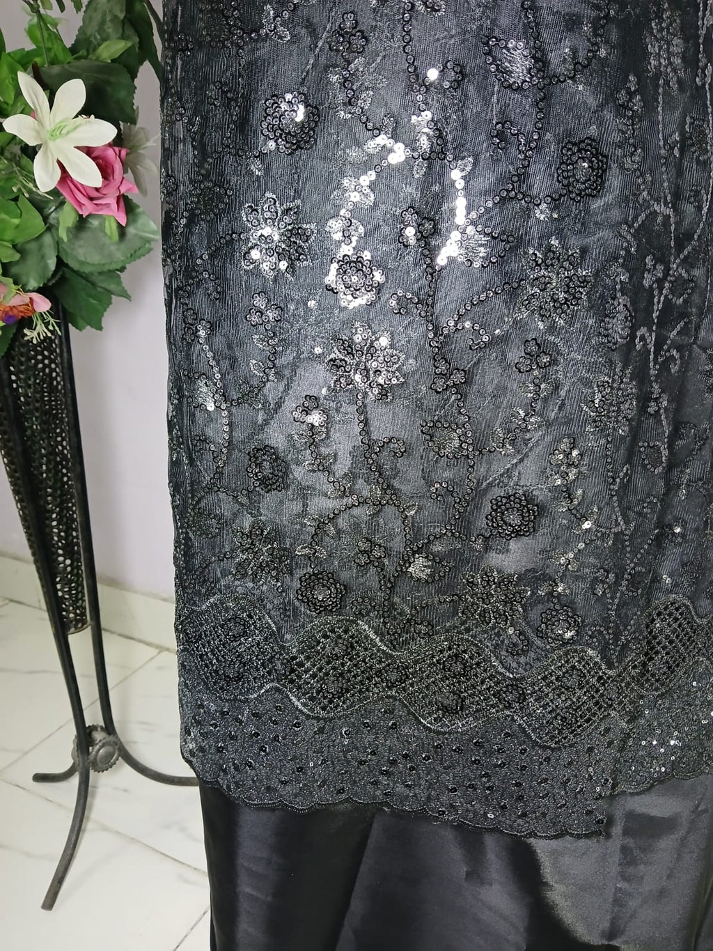 Embroidered Net Unstiched 3PC