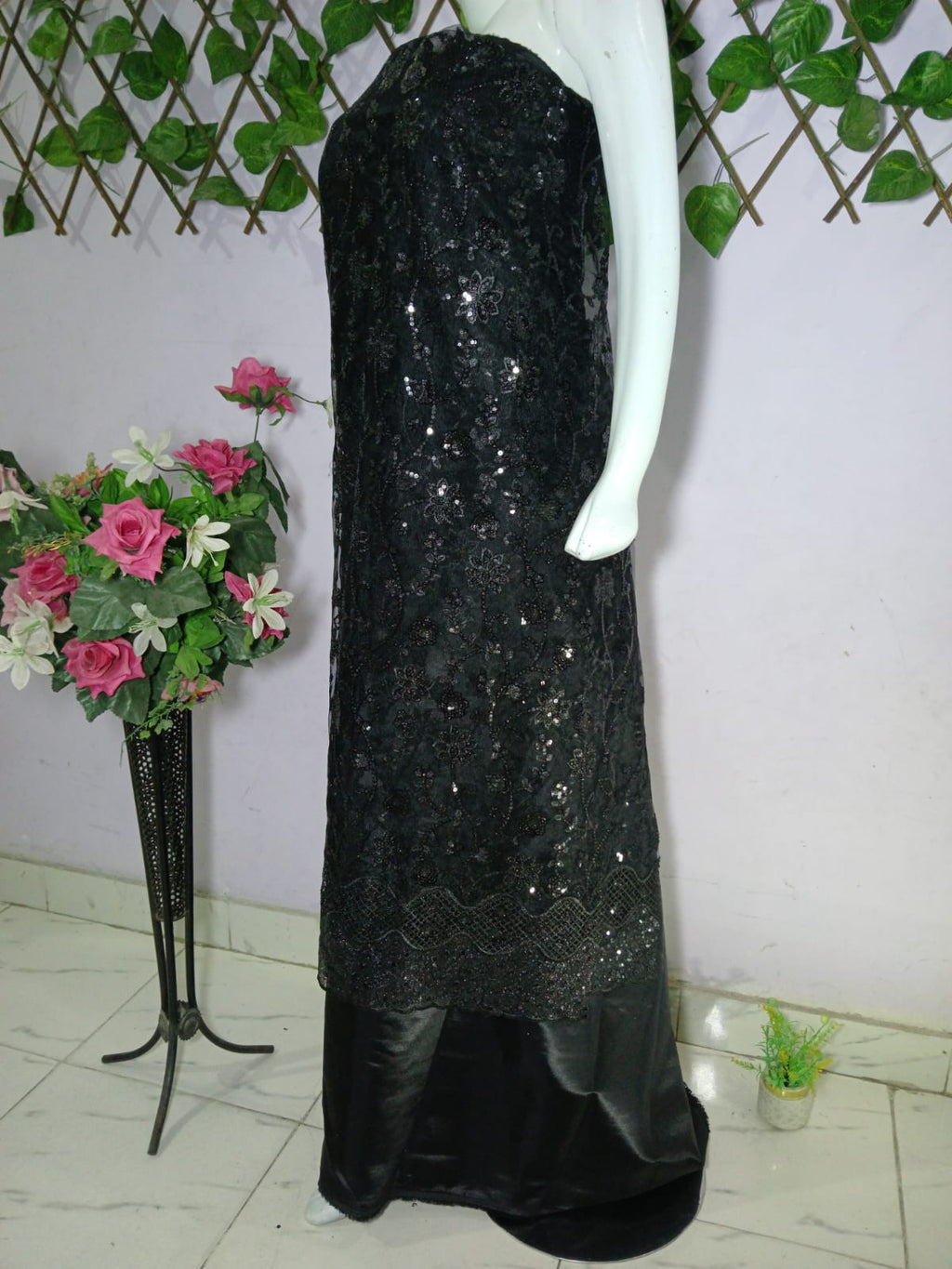 Embroidered Net Unstiched 3PC