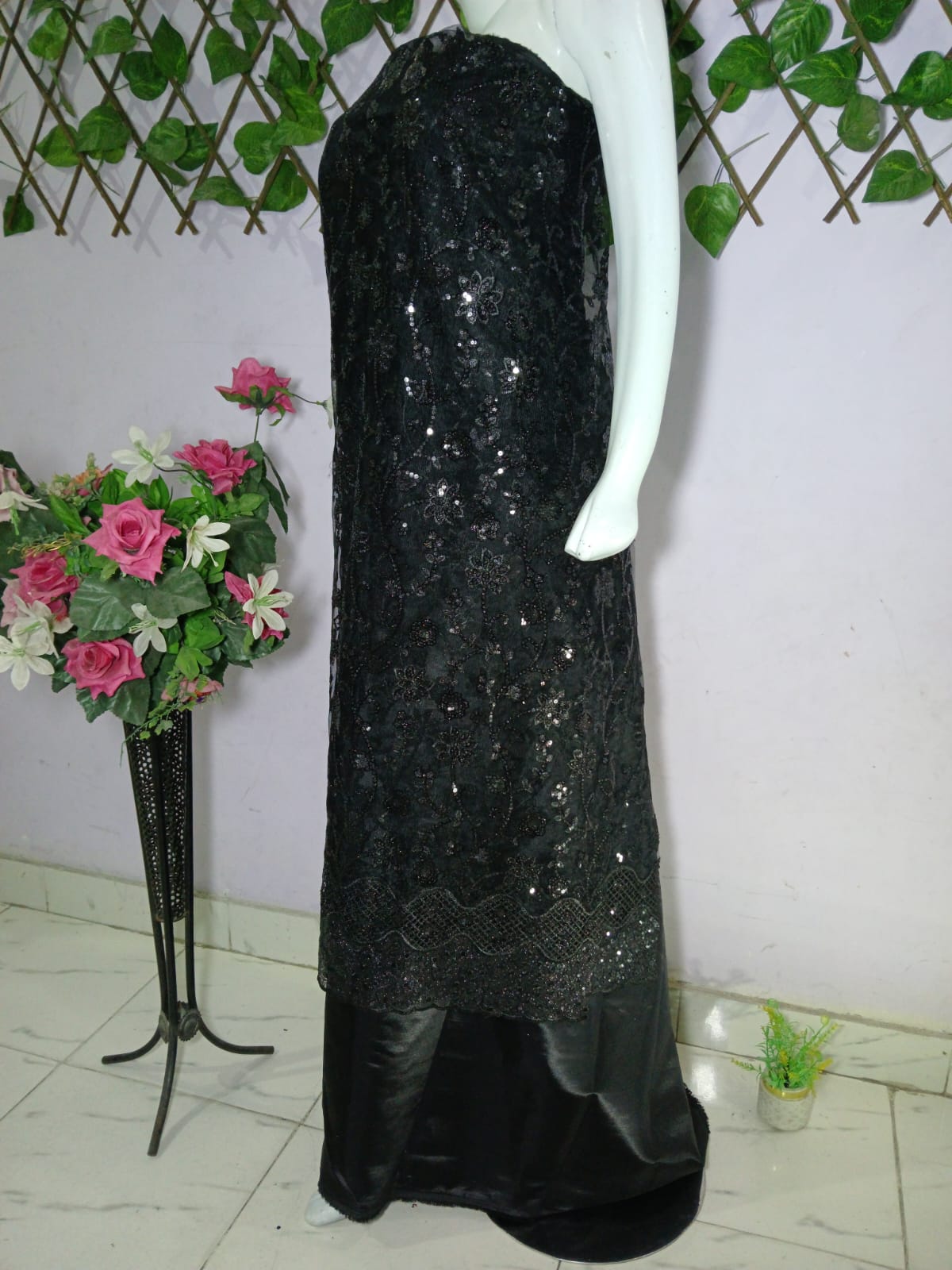 Embroidered Net Unstiched 3PC