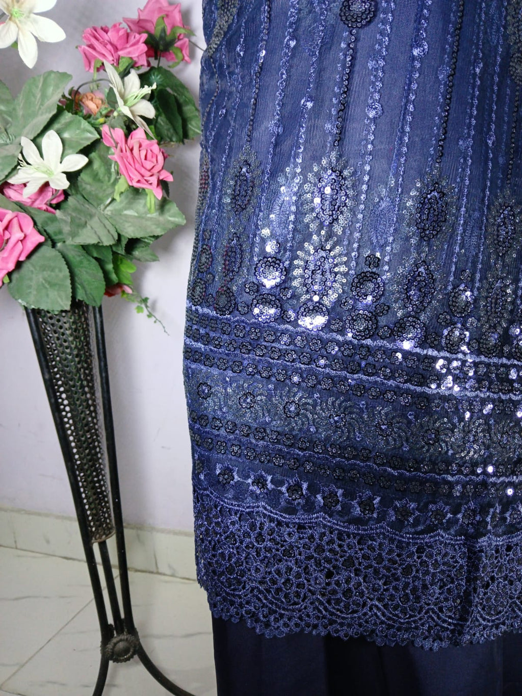 Embroidered Net Unstiched 3PC