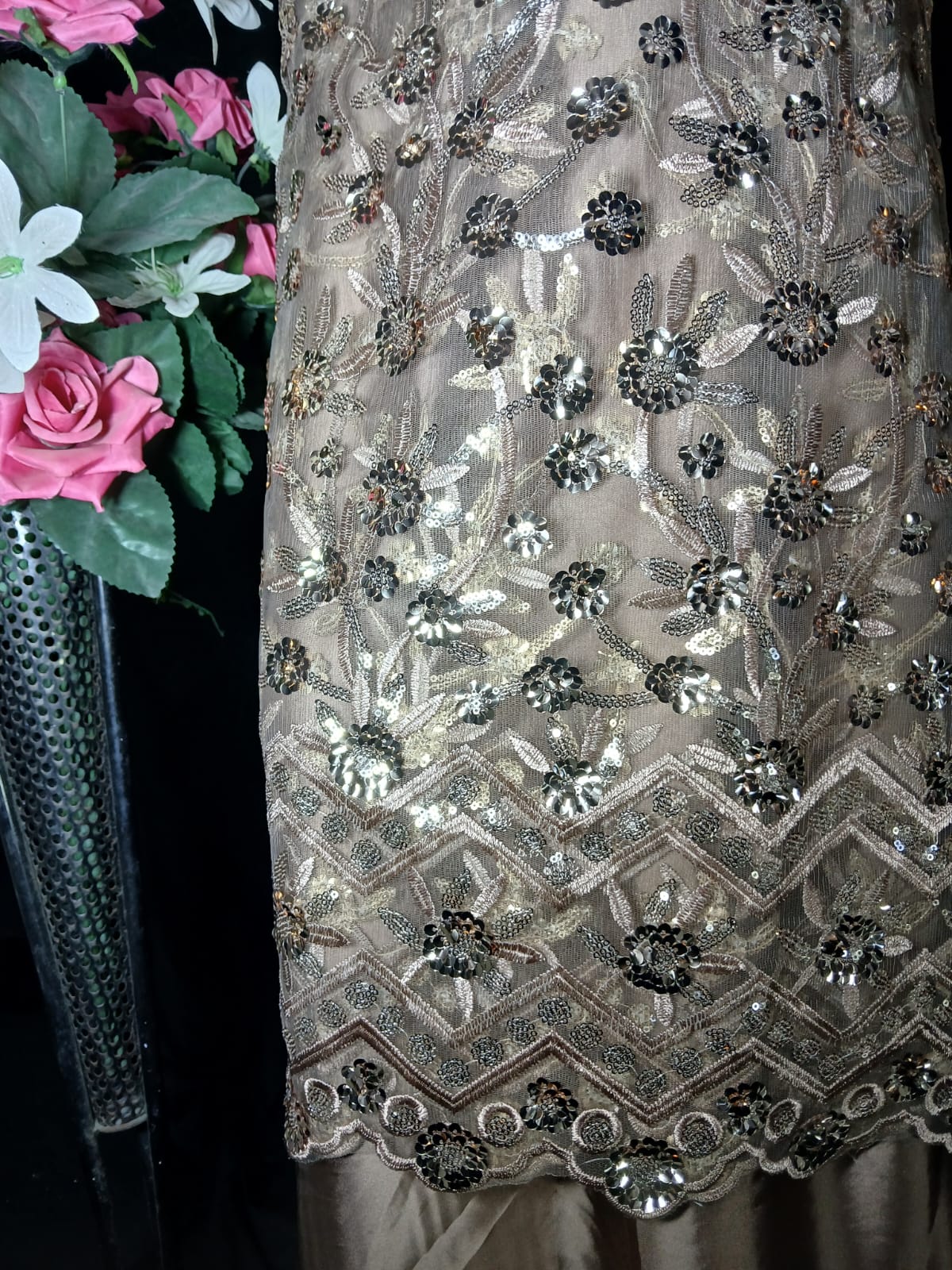 Embroidered Net Unstiched 3PC