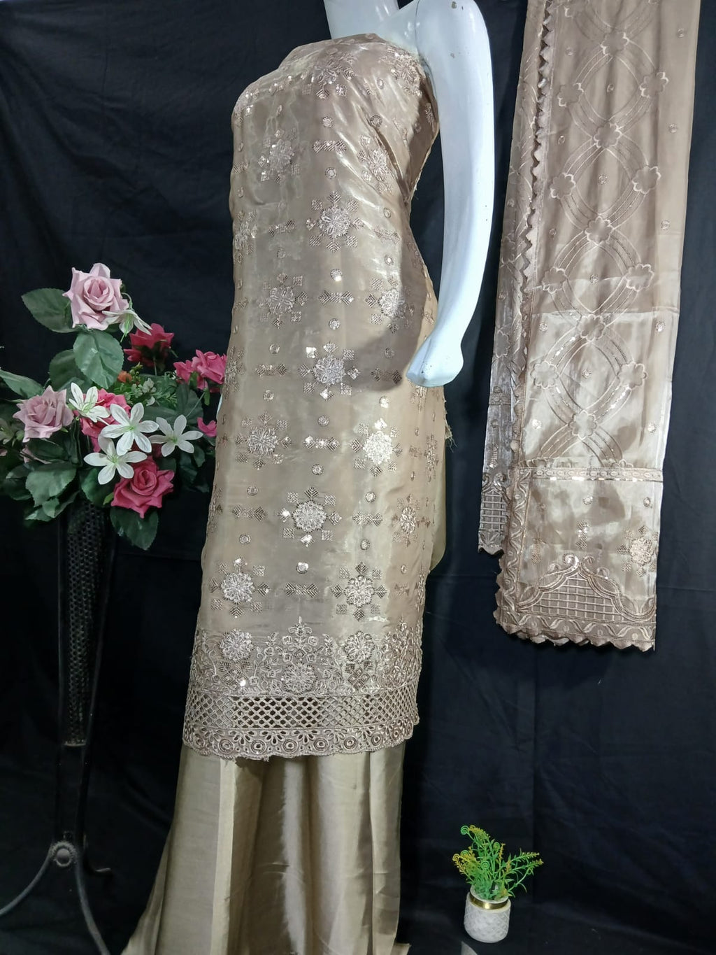 Embroidered Silk Unstiched 3PC