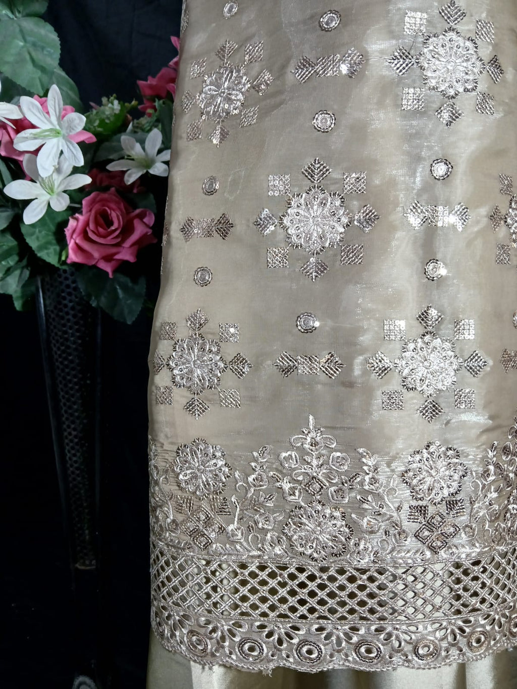 Embroidered Silk Unstiched 3PC