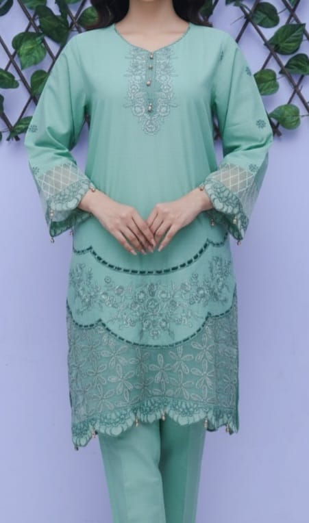 Embroidered lawn stiched 2 pc