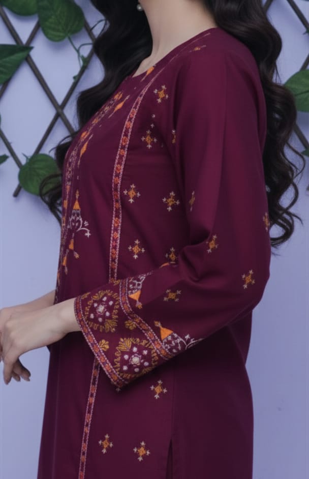 Embroidered Cotton lawn stiched 2Pc