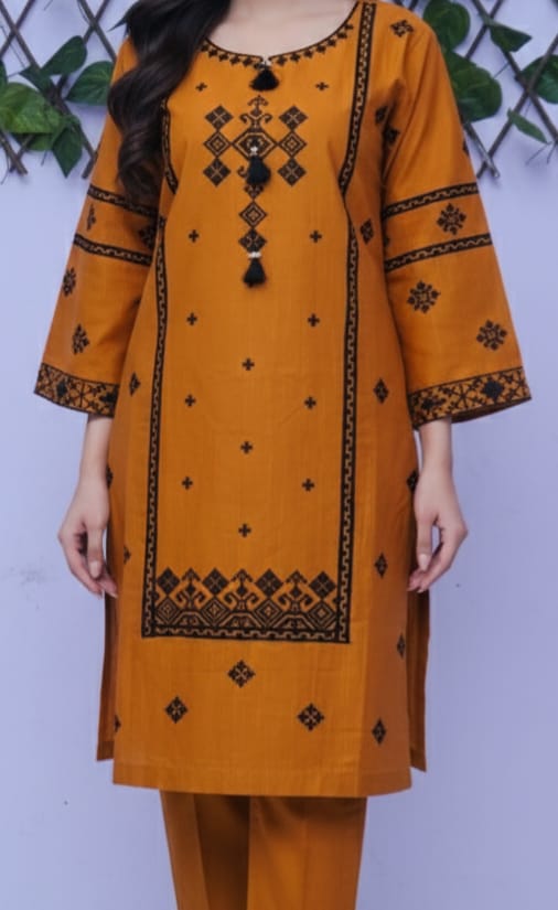Embroidered Lawn stiched 2Pc