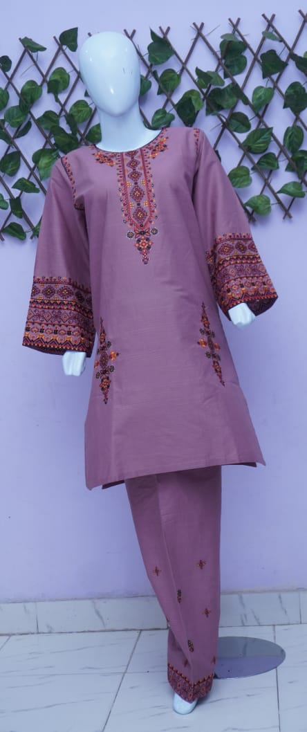 Embroidered doria lawn stiched 2Pc