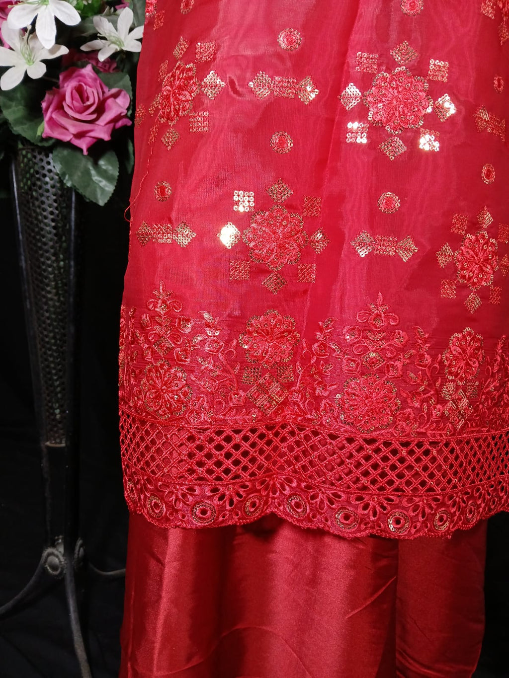 Embroidered Silk Unstiched 3PC