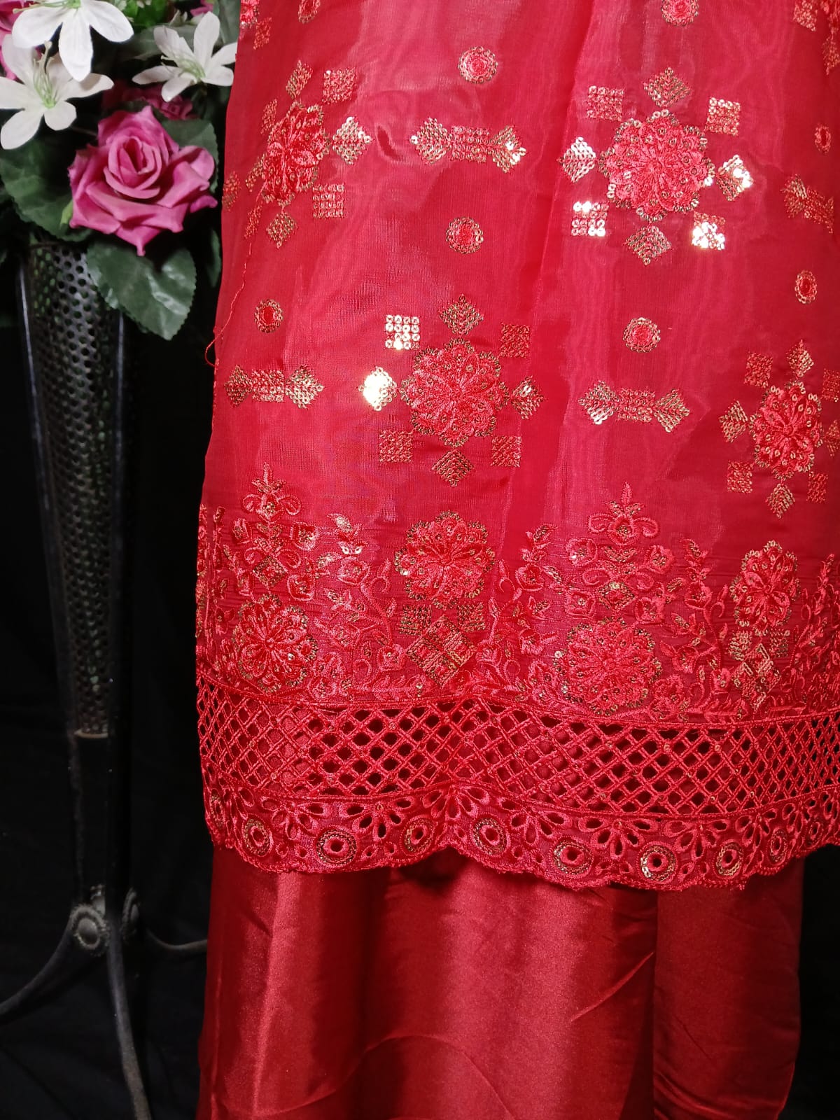 Embroidered Silk Unstiched 3PC